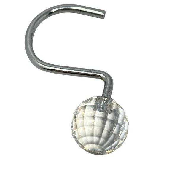 Clear Acrylic Disco Ball Shower Curtain Hooks Set of 12 1 Inch Diameter - Picture 2 of 4